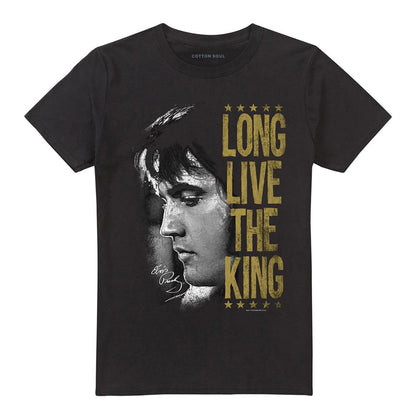 Black - Front - Elvis Presley Unisex Adult Long Live The King T-Shirt