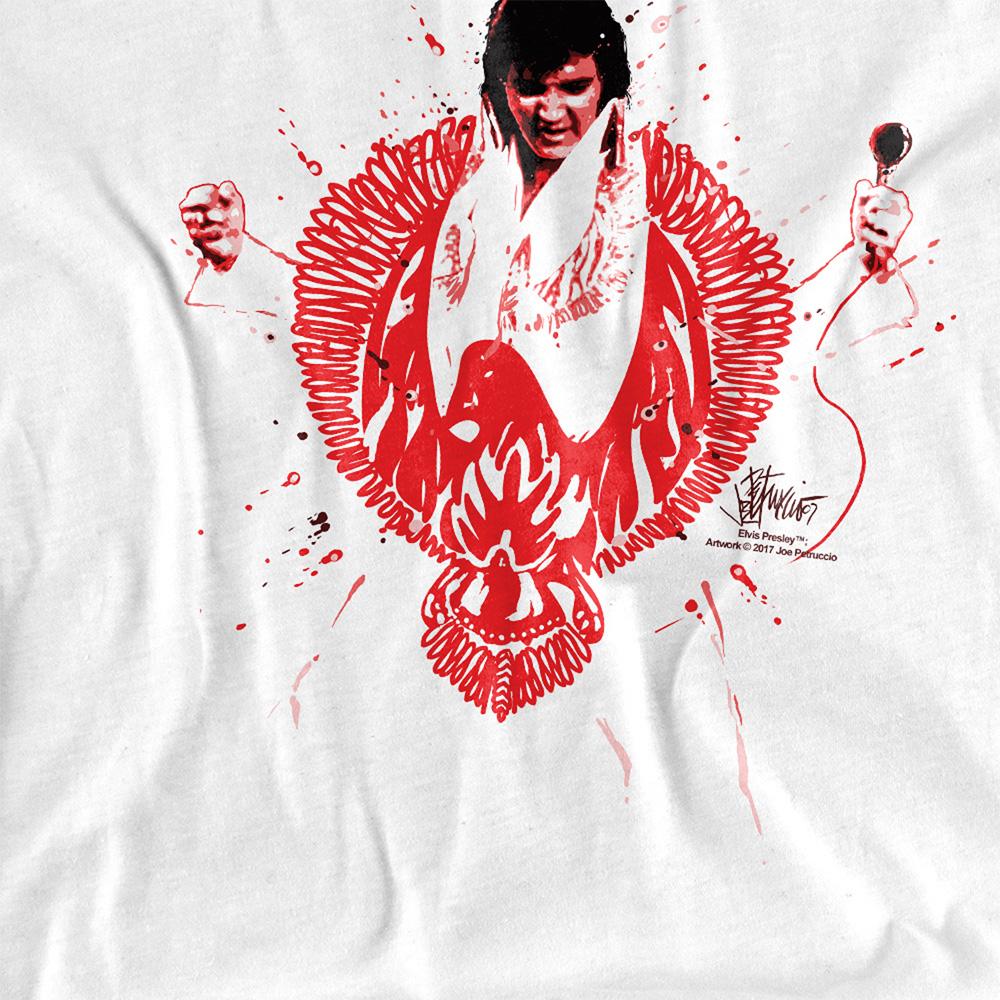 White - Side - Elvis Presley Childrens-Kids Red Pheonix T-Shirt