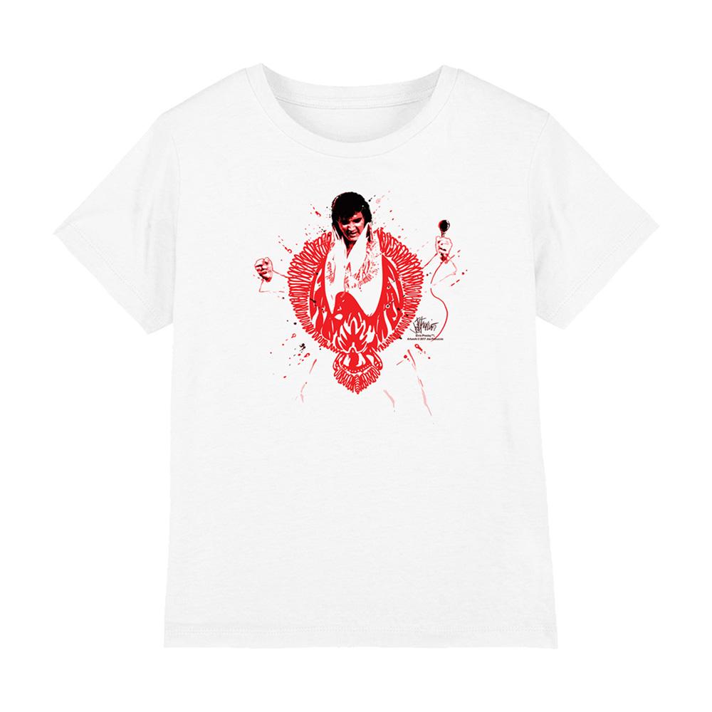 White - Front - Elvis Presley Childrens-Kids Red Pheonix T-Shirt