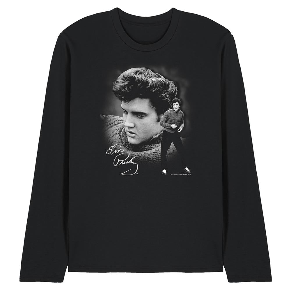 Black - Front - Elvis Presley Unisex Adult Sweater Long-Sleeved T-Shirt