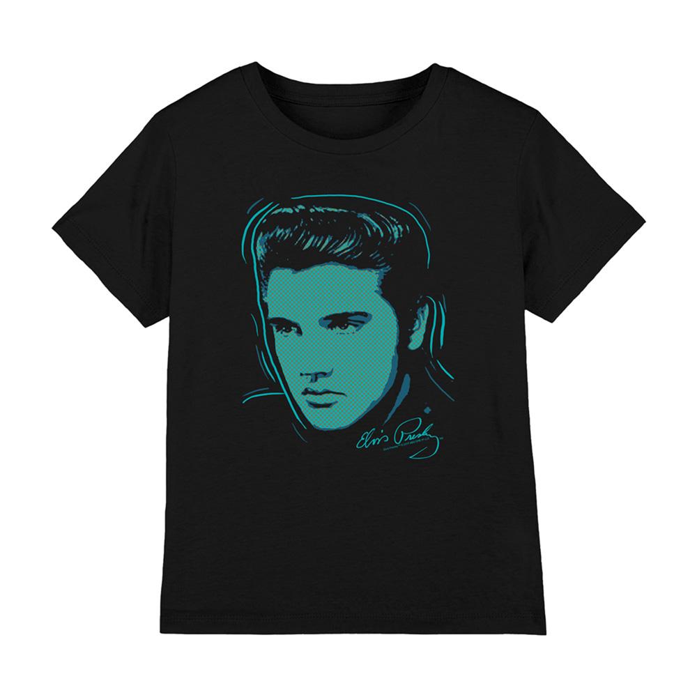 Black - Front - Elvis Presley Childrens-Kids Young Dots T-Shirt