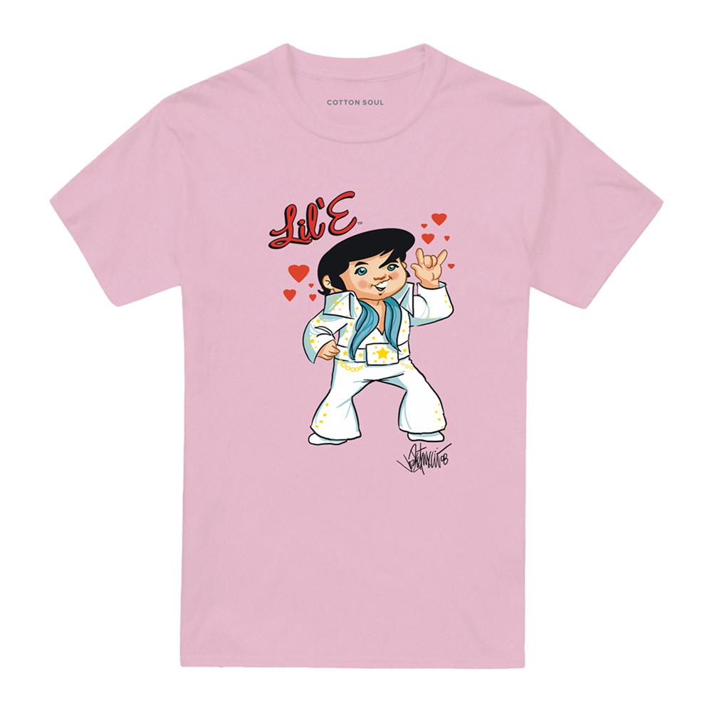 Pink - Front - Elvis Presley Unisex Adult Lil E T-Shirt