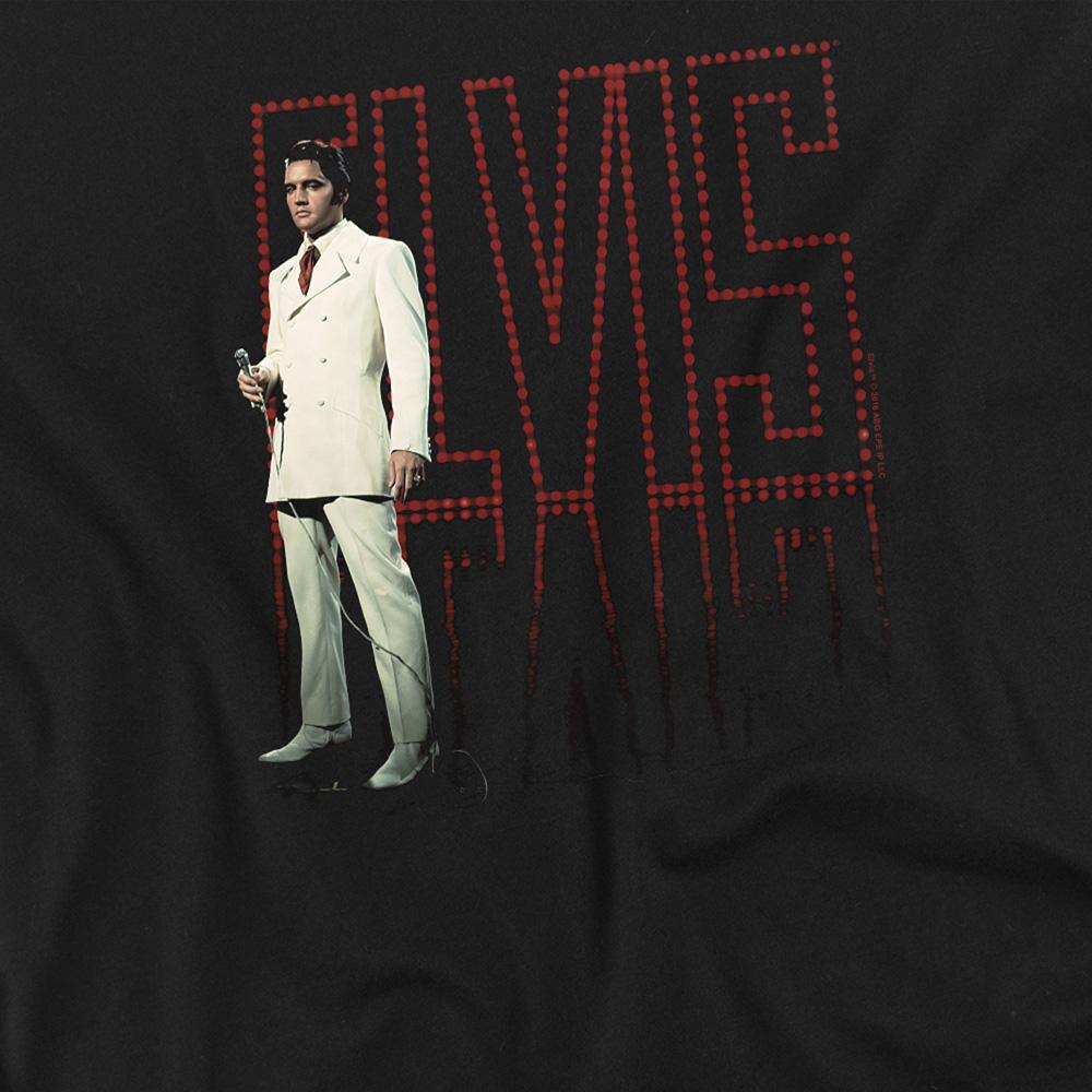 Black - Side - Elvis Presley Unisex Adult White Suit Long-Sleeved T-Shirt