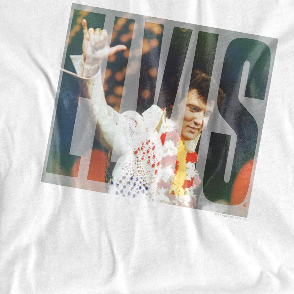 White - Side - Elvis Presley Unisex Adult Aloha Knockout T-Shirt