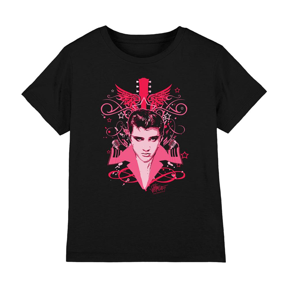 Black - Front - Elvis Presley Childrens-Kids Lets Face It T-Shirt