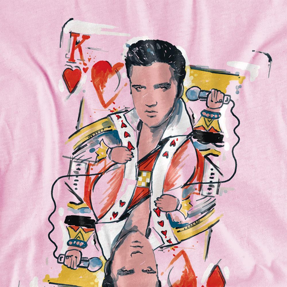 Pink - Side - Elvis Presley Childrens-Kids King Of Hearts T-Shirt