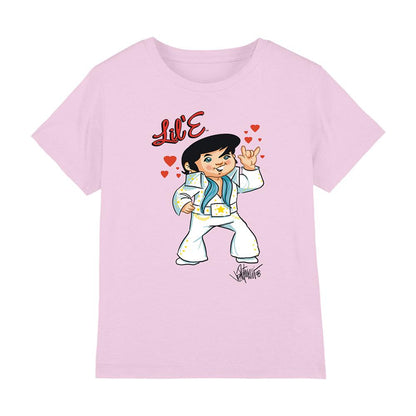 Pink - Front - Elvis Presley Childrens-Kids Lil E T-Shirt
