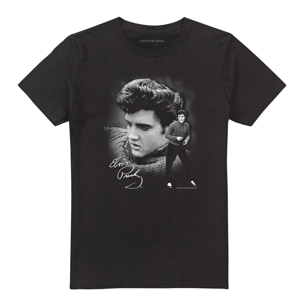 Black - Front - Elvis Presley Unisex Adult Sweater T-Shirt