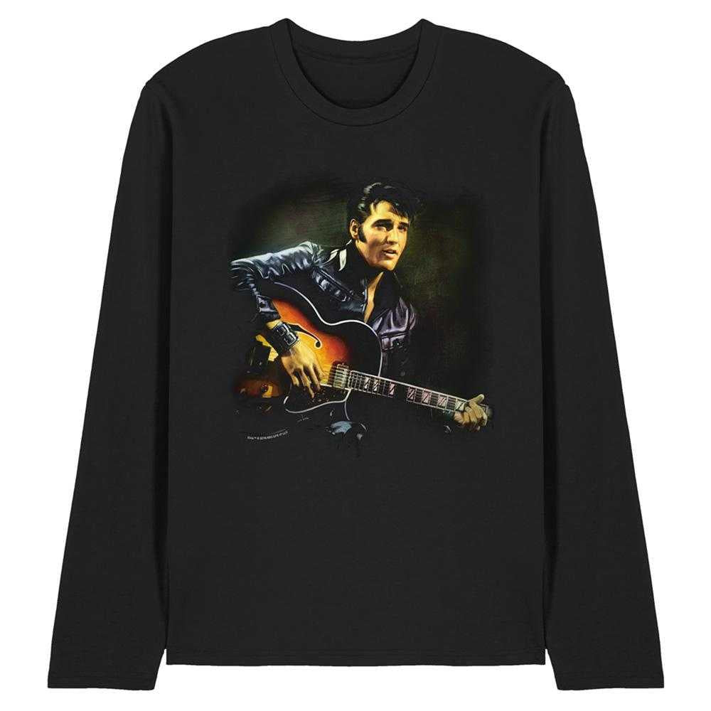 Black - Front - Elvis Presley Unisex Adult 1968 Long-Sleeved T-Shirt