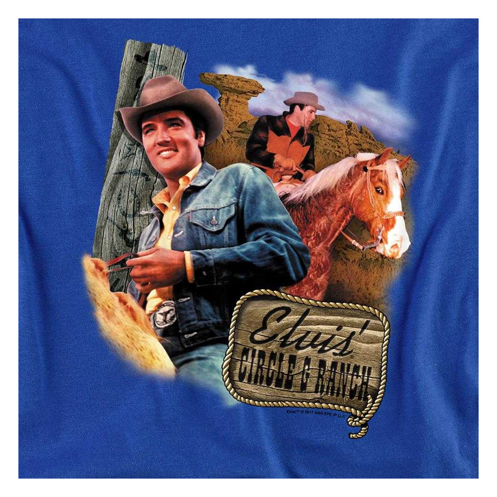 Royal Blue - Side - Elvis Presley Unisex Adult Ranch Long-Sleeved T-Shirt