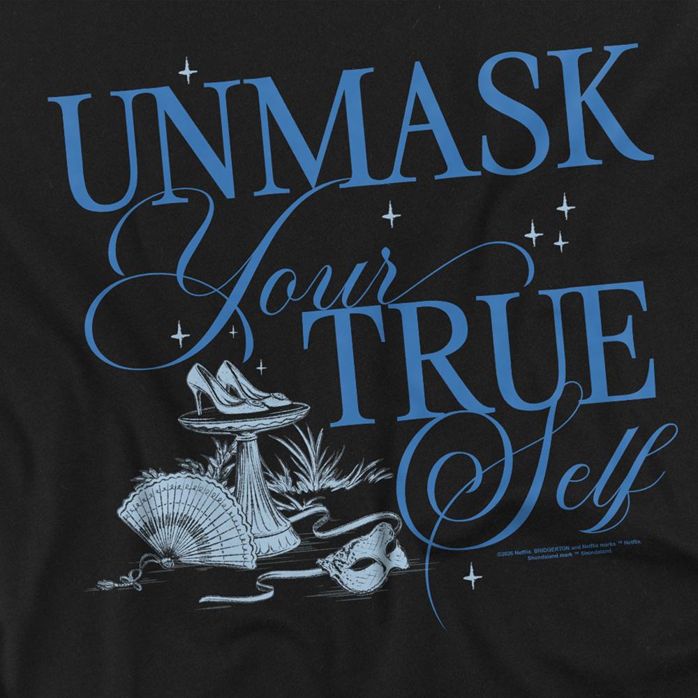 Black - Back - Bridgerton Unisex Adult Unmask Your True Self Long-Sleeved T-Shirt