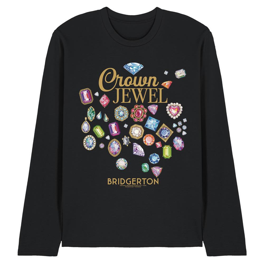 Black - Front - Bridgerton Unisex Adult Crown Jewel Long-Sleeved T-Shirt