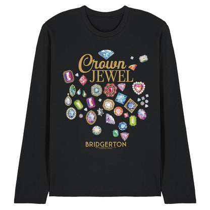 Black - Front - Bridgerton Unisex Adult Crown Jewel Long-Sleeved T-Shirt