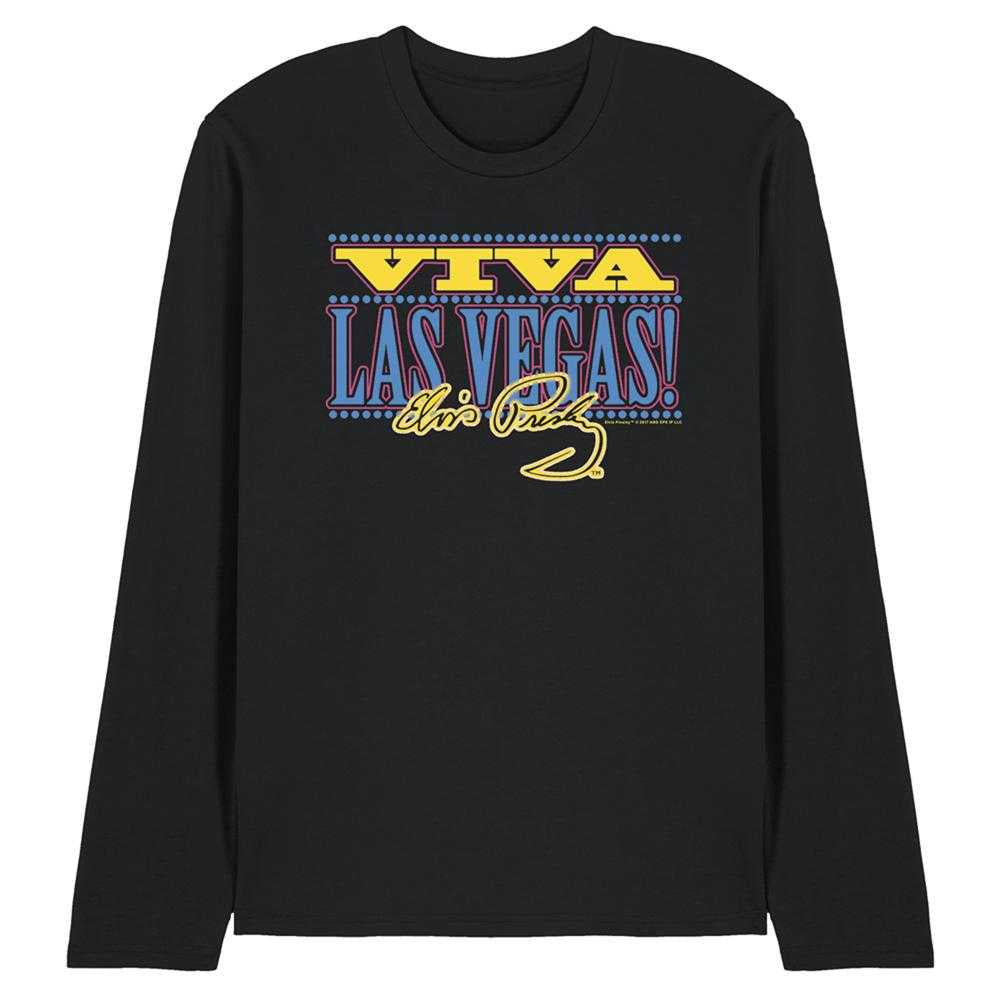 Black - Front - Elvis Presley Unisex Adult Viva Las Vegas Long-Sleeved T-Shirt