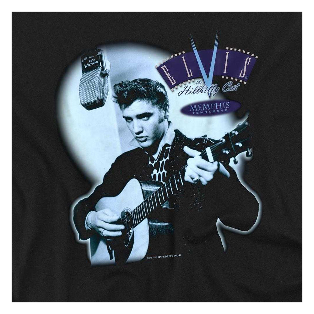 Black - Side - Elvis Presley Unisex Adult Hillbilly Cat Long-Sleeved T-Shirt