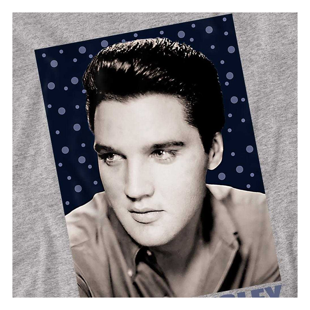 Athletic Heather - Side - Elvis Presley Unisex Adult Blue Sparkle T-Shirt