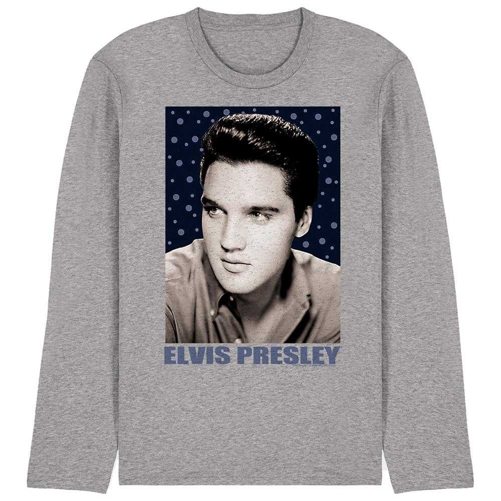 Athletic Heather - Front - Elvis Presley Unisex Adult Blue Sparkle T-Shirt