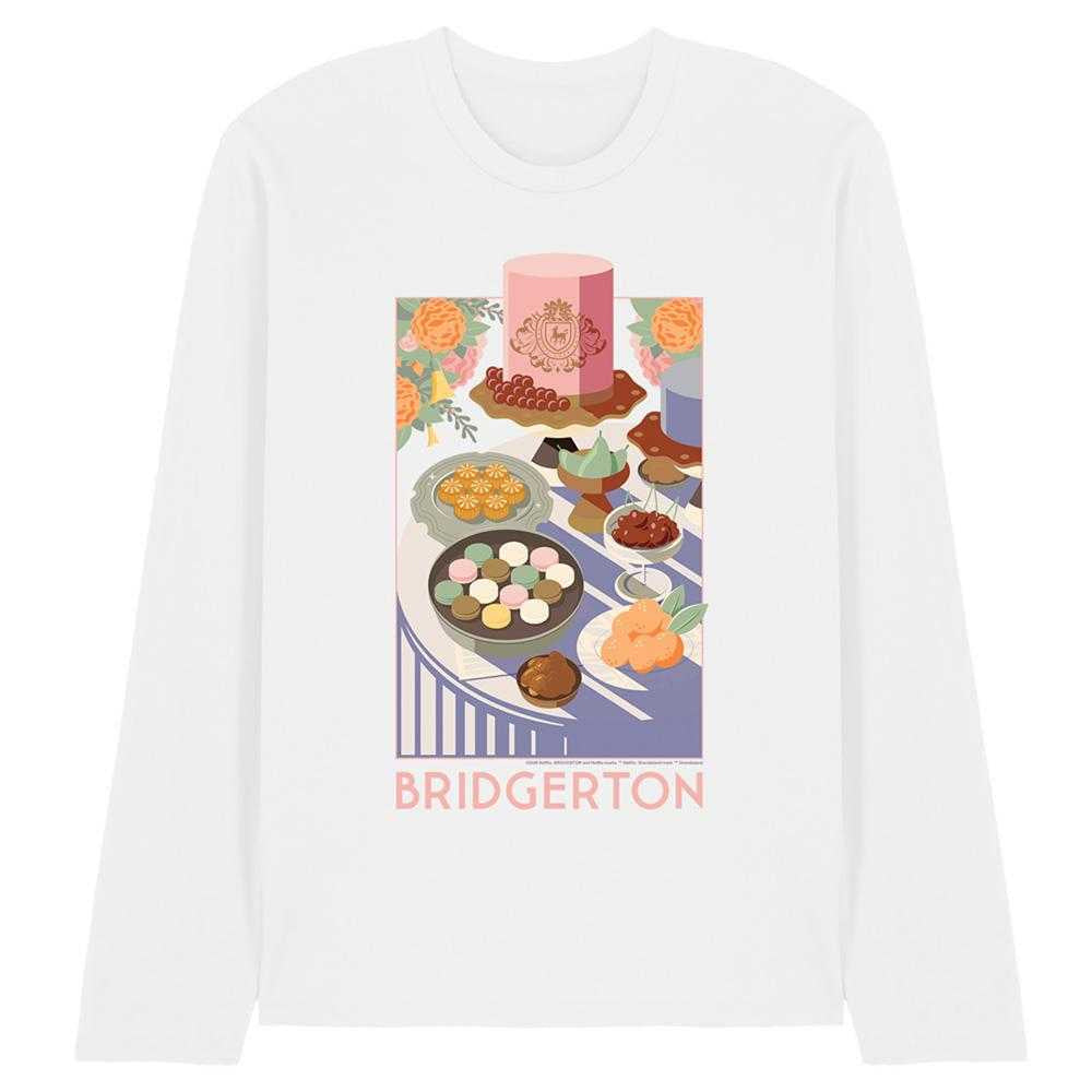 White - Front - Bridgerton Unisex Adult Treats Long-Sleeved T-Shirt