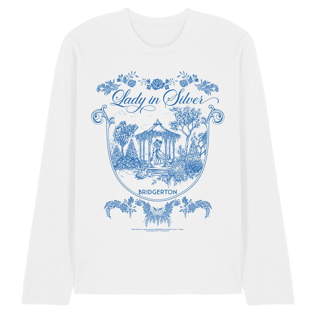 White - Front - Bridgerton Unisex Adult Fairy Tale Gazebo Dancing Long-Sleeved T-Shirt