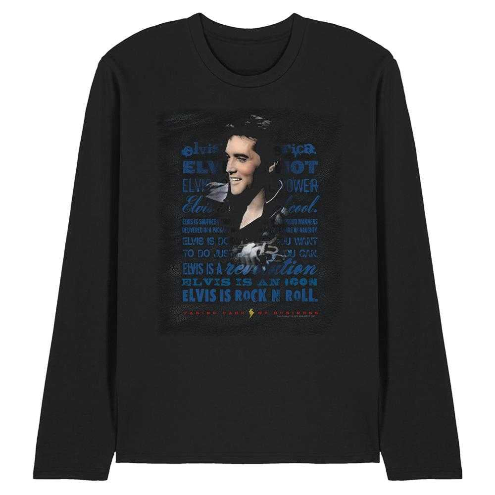 Black - Front - Elvis Presley Unisex Adult Icon Long-Sleeved T-Shirt