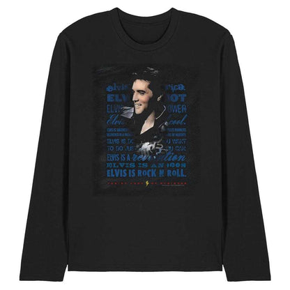 Black - Front - Elvis Presley Unisex Adult Icon Long-Sleeved T-Shirt