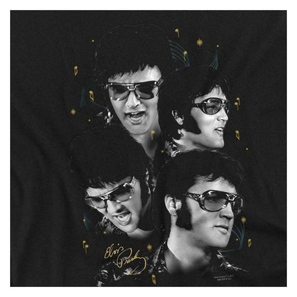 Black - Side - Elvis Presley Unisex Adult Faces Long-Sleeved T-Shirt