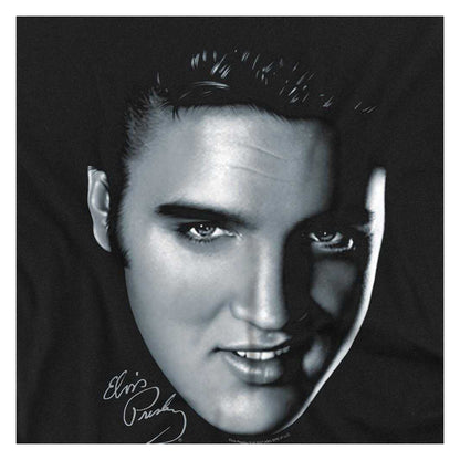 Black - Side - Elvis Presley Unisex Adult Big Face Long-Sleeved T-Shirt