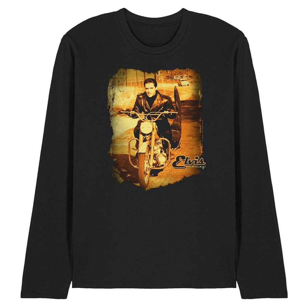 Black - Front - Elvis Presley Unisex Adult Hit The Road Long-Sleeved T-Shirt