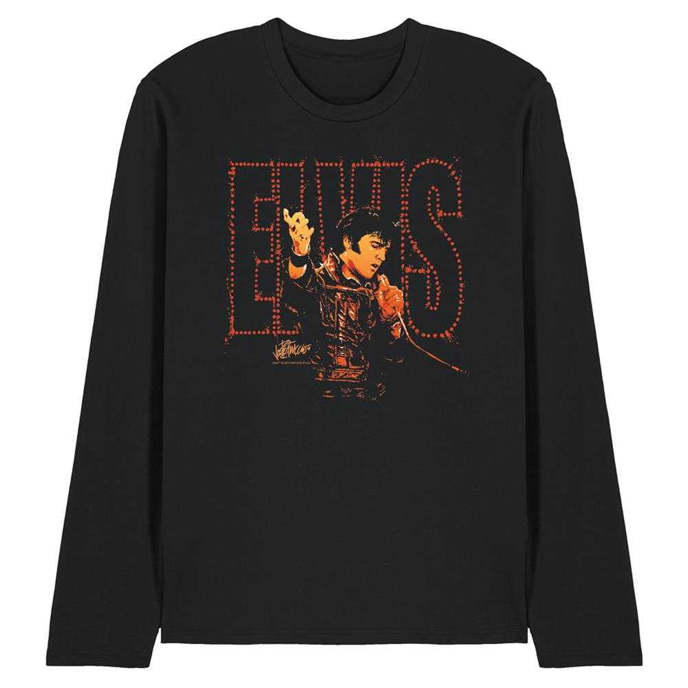 Black - Front - Elvis Presley Unisex Adult Take My Hand Long-Sleeved T-Shirt