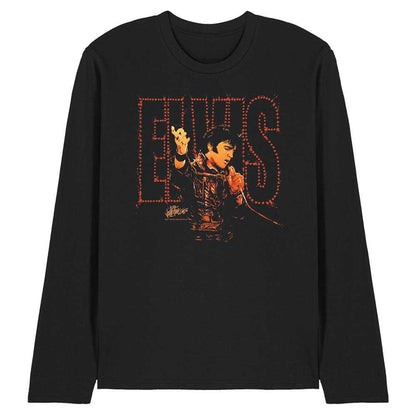 Black - Front - Elvis Presley Unisex Adult Take My Hand Long-Sleeved T-Shirt