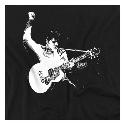 Black - Side - Elvis Presley Unisex Adult Guitarman Long-Sleeved T-Shirt