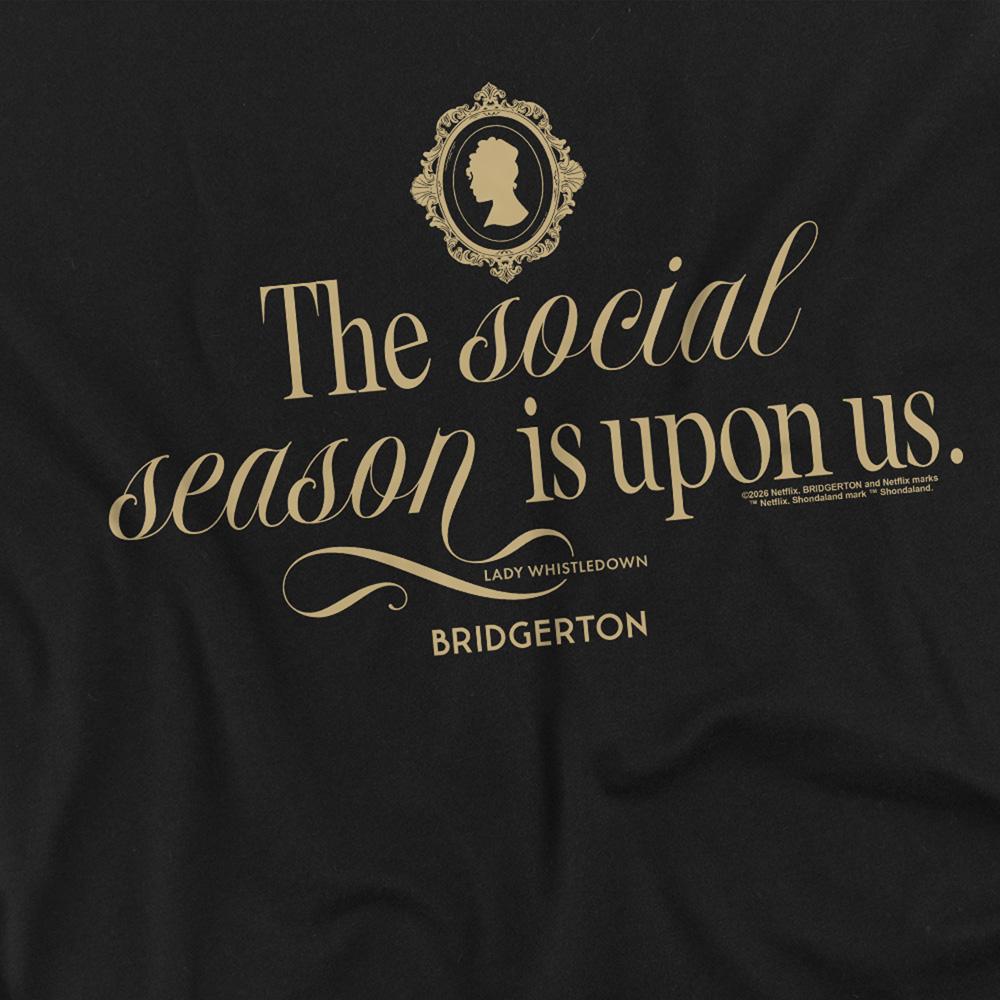 Black - Side - Bridgerton Unisex Adult The Social Season Is Upon Us T-Shirt