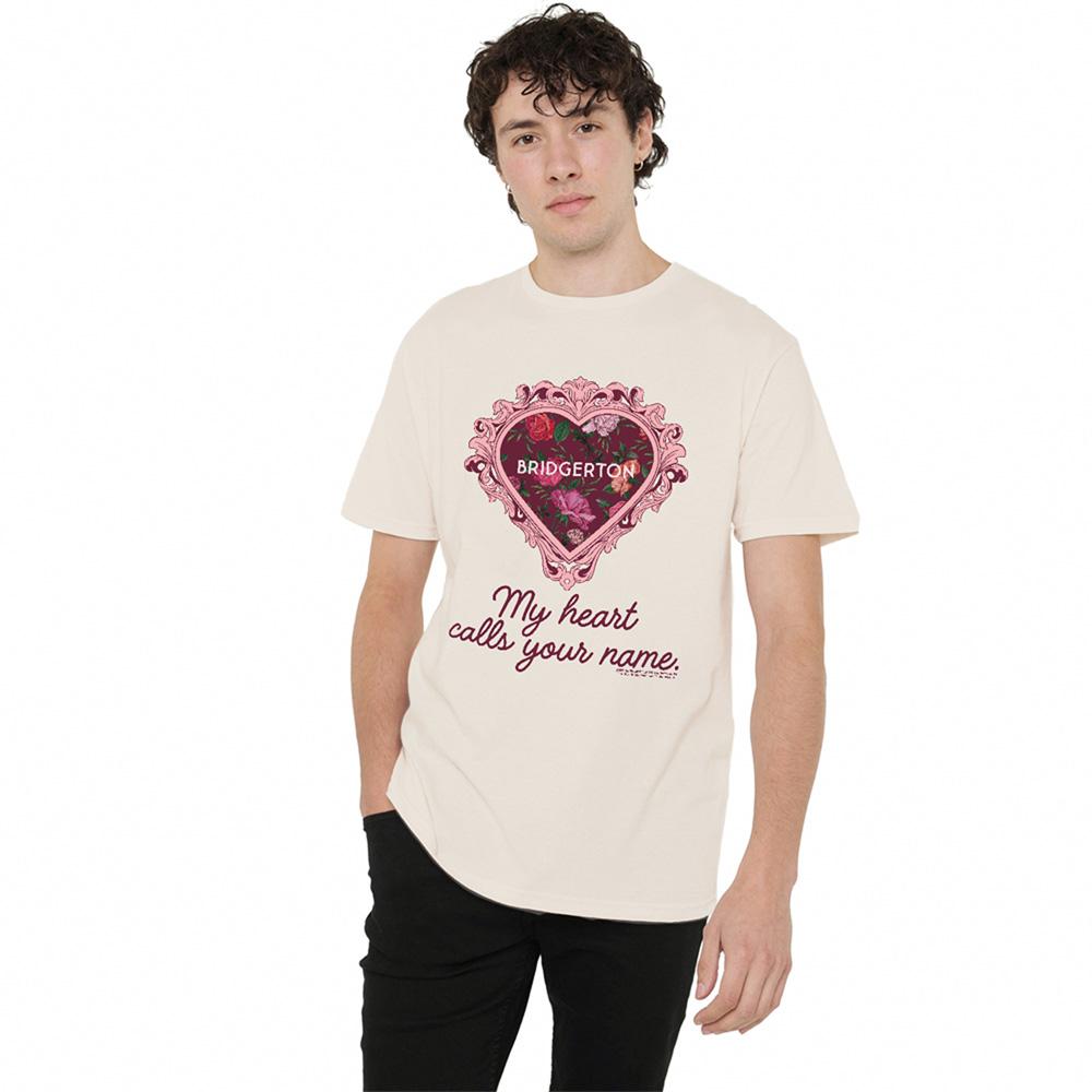 Natural - Back - Bridgerton Unisex Adult My Heart Calls Your Name T-Shirt