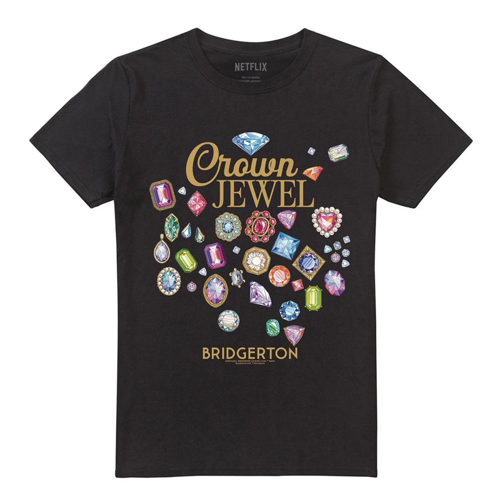 Black - Front - Bridgerton Unisex Adult Crown Jewel T-Shirt