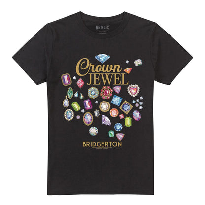 Black - Front - Bridgerton Unisex Adult Crown Jewel T-Shirt