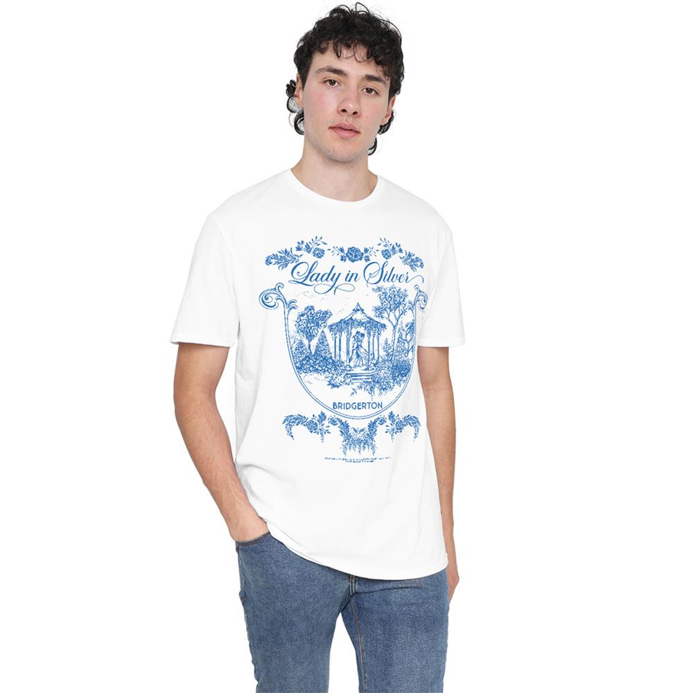 White - Back - Bridgerton Unisex Adult Fairy Tale Gazebo Dancing T-Shirt