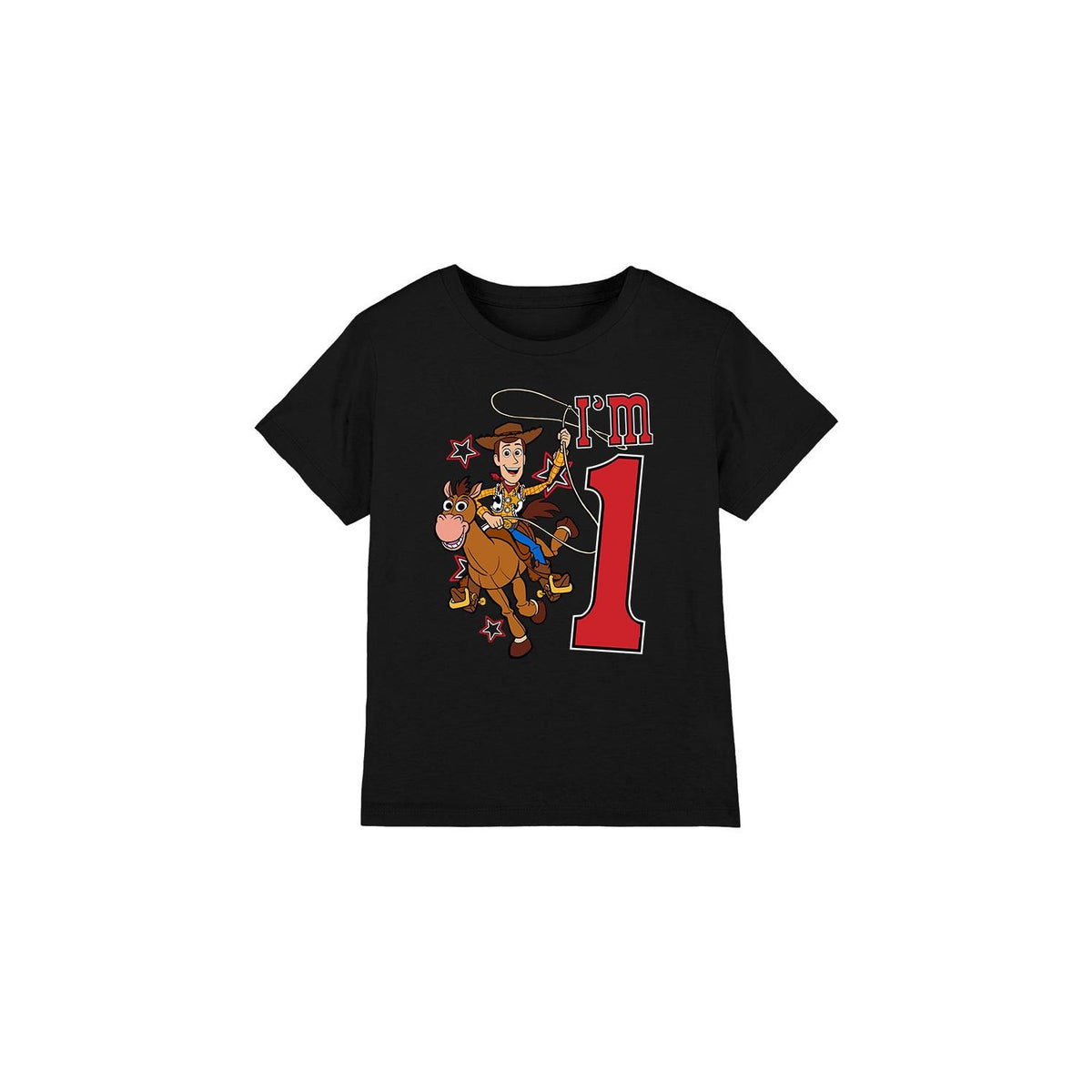 Black - Front - Toy Story Childrens-Kids I´m 1 Woody Birthday T-Shirt