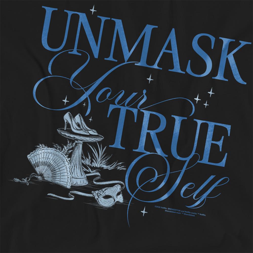 Black - Side - Bridgerton Womens-Ladies Unmask Your True Self T-Shirt
