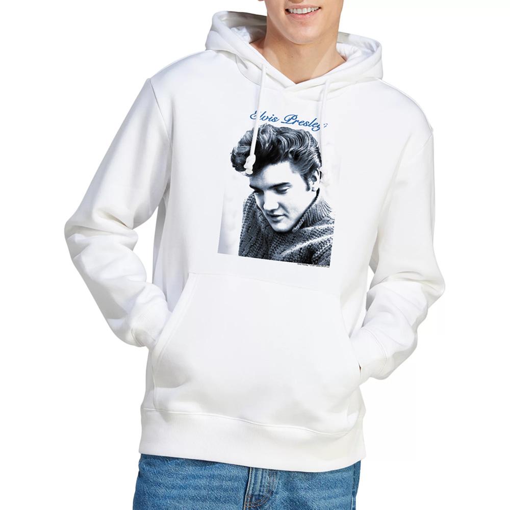 White - Back - Elvis Presley Unisex Adult Script & Sweater Hoodie