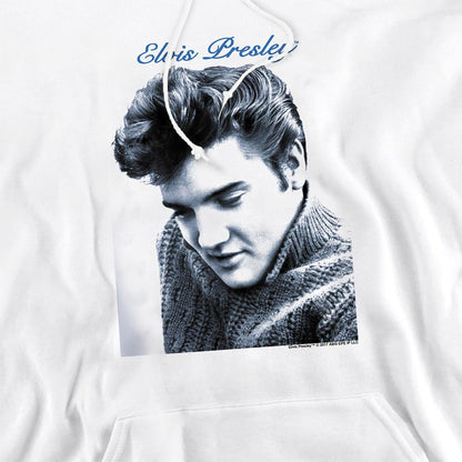 White - Side - Elvis Presley Unisex Adult Script & Sweater Hoodie
