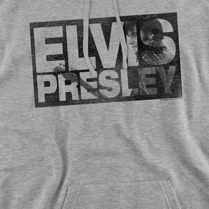 Athletic Heather - Side - Elvis Presley Unisex Adult Block Letters Hoodie