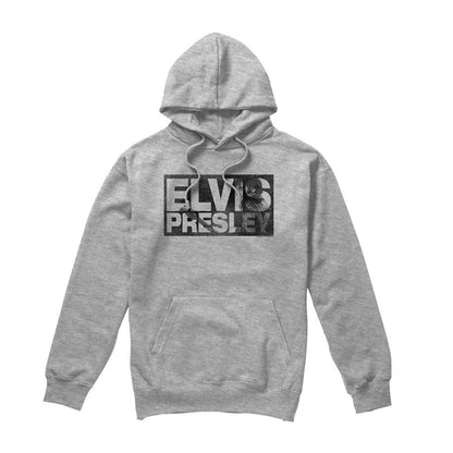 Athletic Heather - Front - Elvis Presley Unisex Adult Block Letters Hoodie