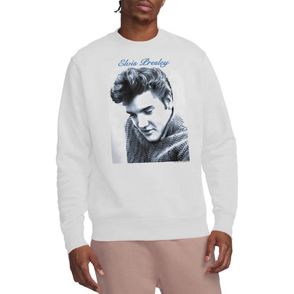 White - Back - Elvis Presley Unisex Adult Script & Sweater Sweatshirt