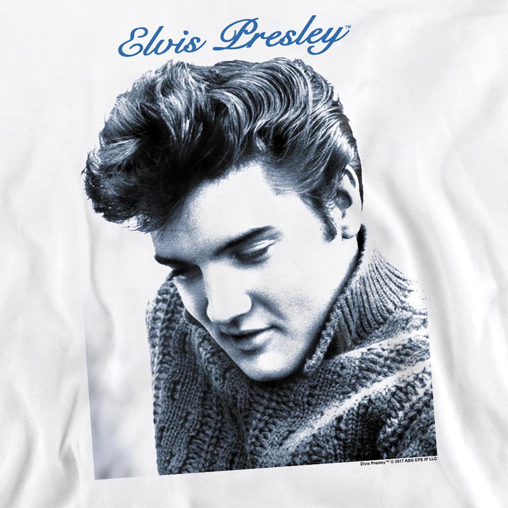 White - Side - Elvis Presley Unisex Adult Script & Sweater Sweatshirt