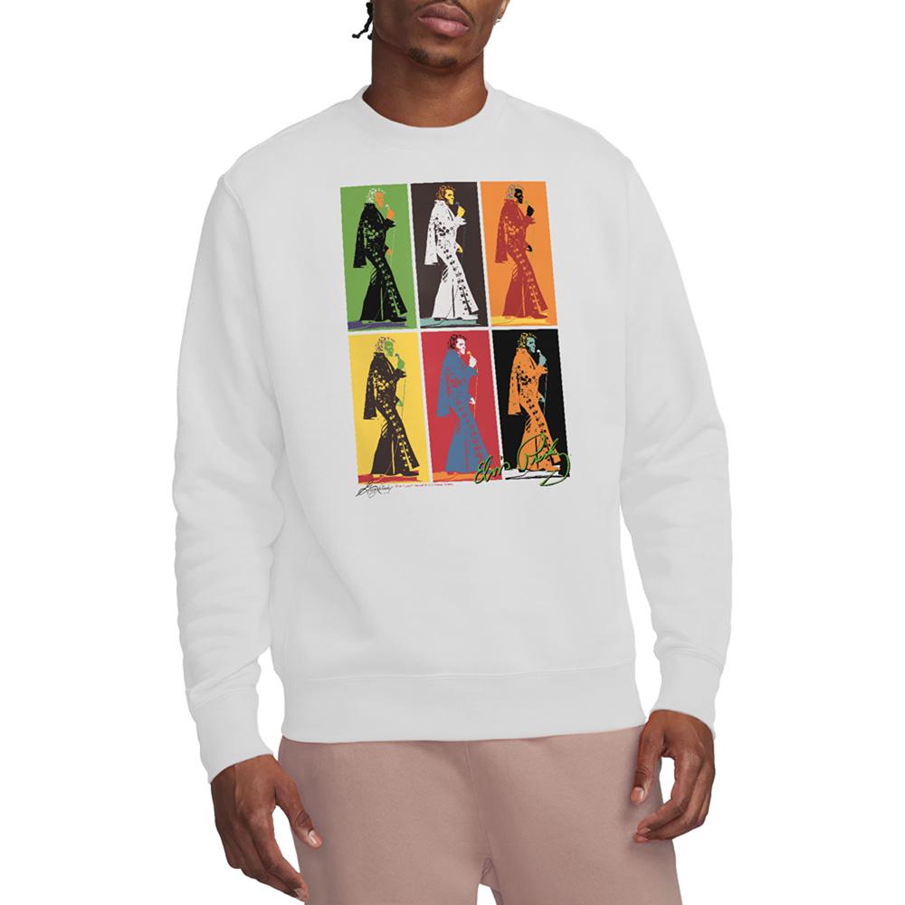 White - Back - Elvis Presley Unisex Adult Retro Boxes Sweatshirt