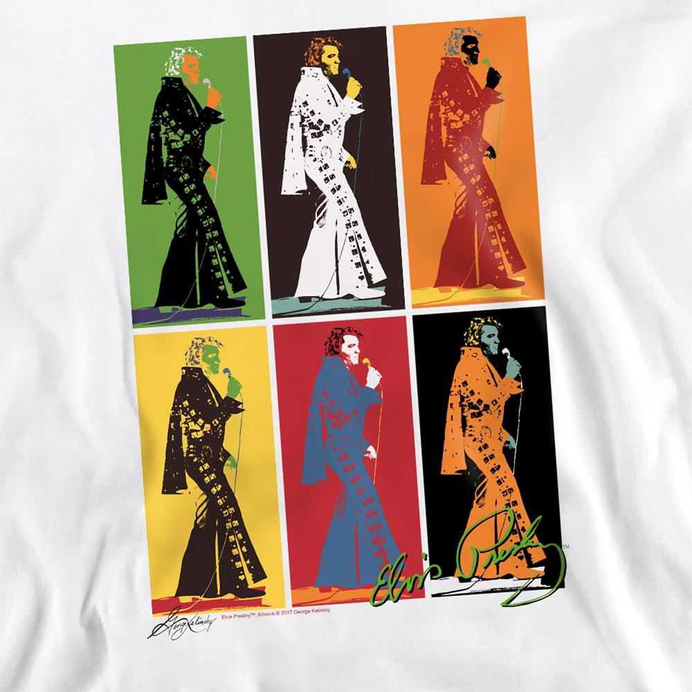 White - Side - Elvis Presley Unisex Adult Retro Boxes Sweatshirt