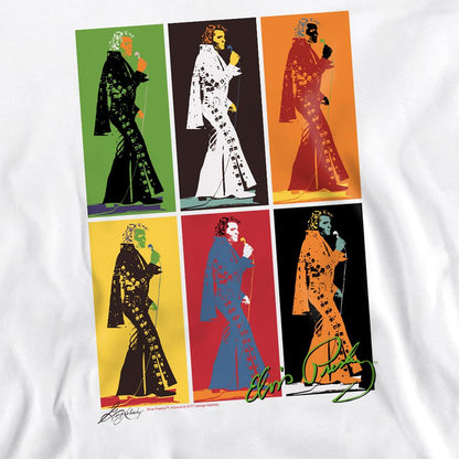White - Side - Elvis Presley Unisex Adult Retro Boxes Sweatshirt