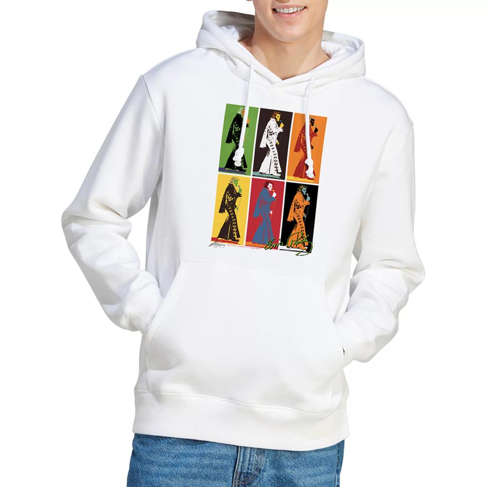 White - Back - Elvis Presley Unisex Adult Retro Boxes Hoodie