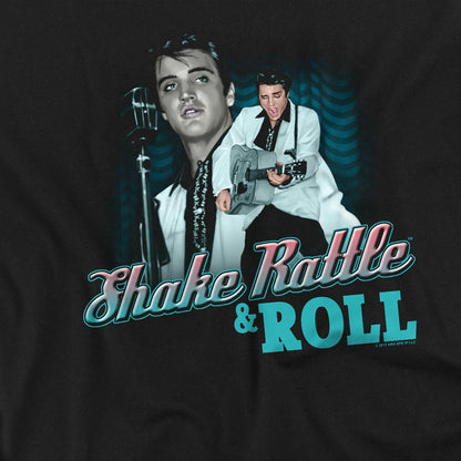Black - Side - Elvis Presley Unisex Adult Shake Rattle & Roll Long-Sleeved T-Shirt