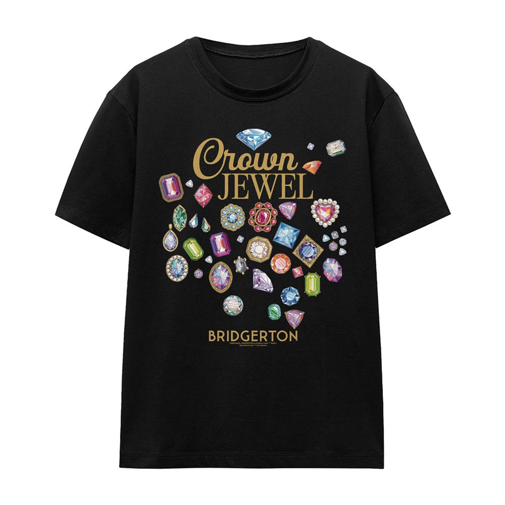Black - Front - Bridgerton Womens-Ladies Crown Jewel T-Shirt